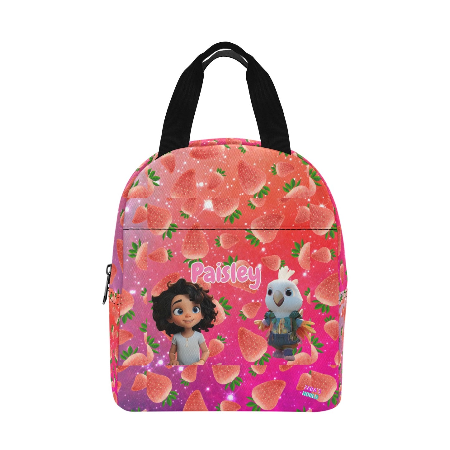 Zaras World Animal Avatar Fruit Print Lunch Bag (Strawberries/Grapes)