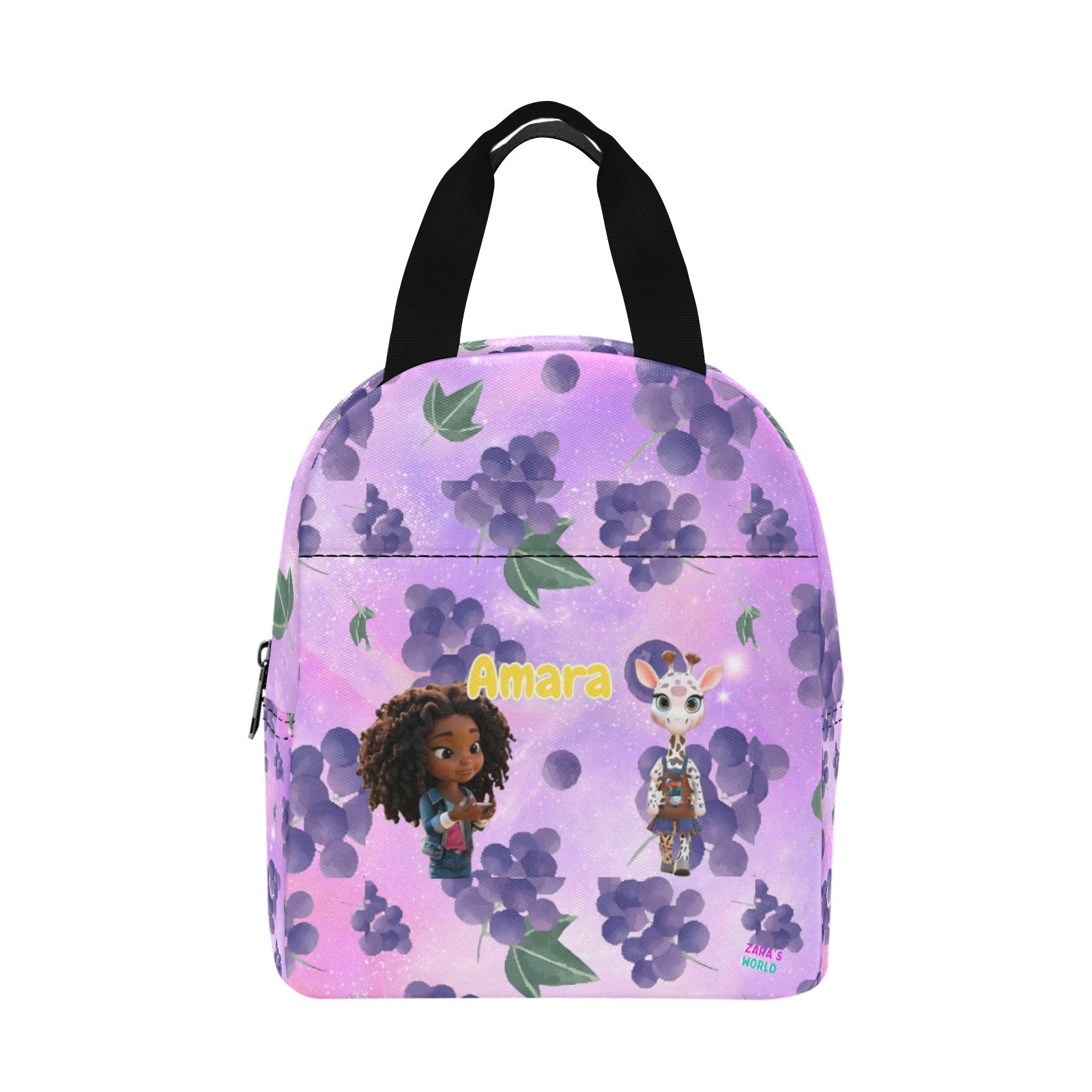 Zaras World Animal Avatar Fruit Print Lunch Bag (Strawberries/Grapes)