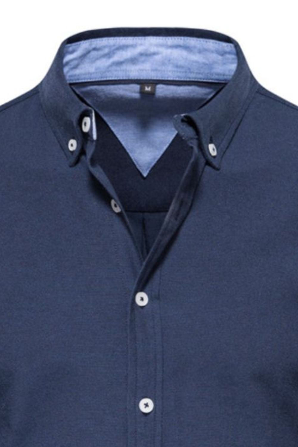 Men's Casual Button Down VNeck Collar Shirt
