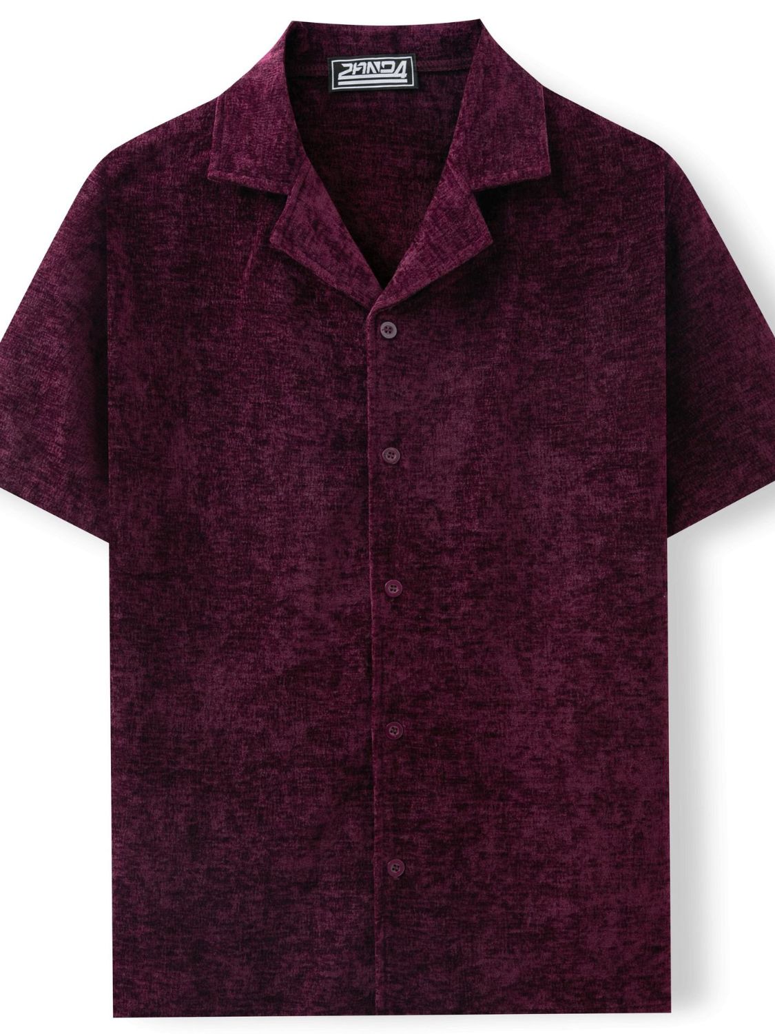 Men's Plus Size Button Down Short Sleeve Textured Collar Shirt