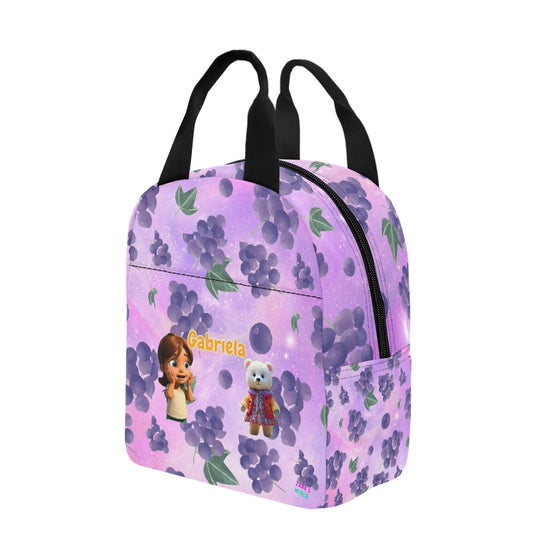Zaras World Animal Avatar Fruit Print Lunch Bag (Strawberries/Grapes)
