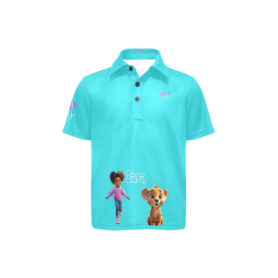 Zara's World Avatar Print Girls Polo Shirt (2T-7Y)