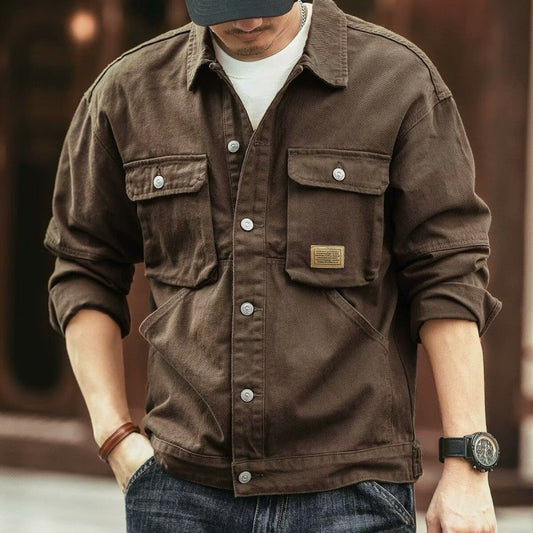 Men's Washed Collared Neck Cargo Jacket

Experience comfort and convenience in our Men's Washed Collared Neck Cargo Jacket!