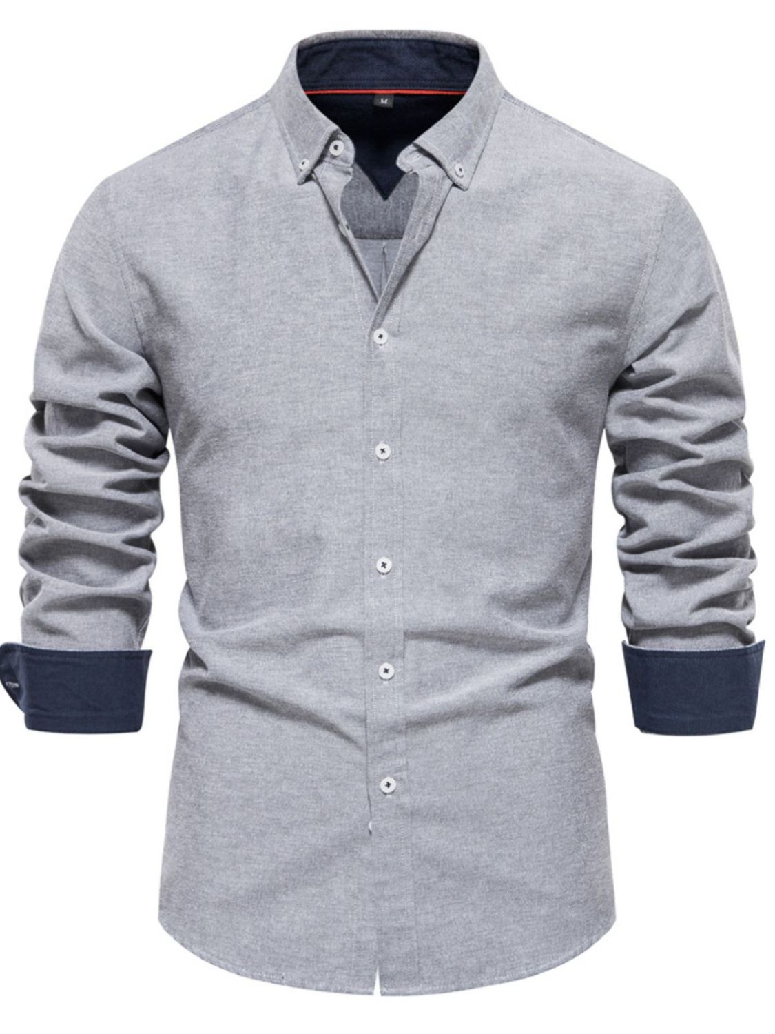 Men's Casual Button Down VNeck Collar Shirt