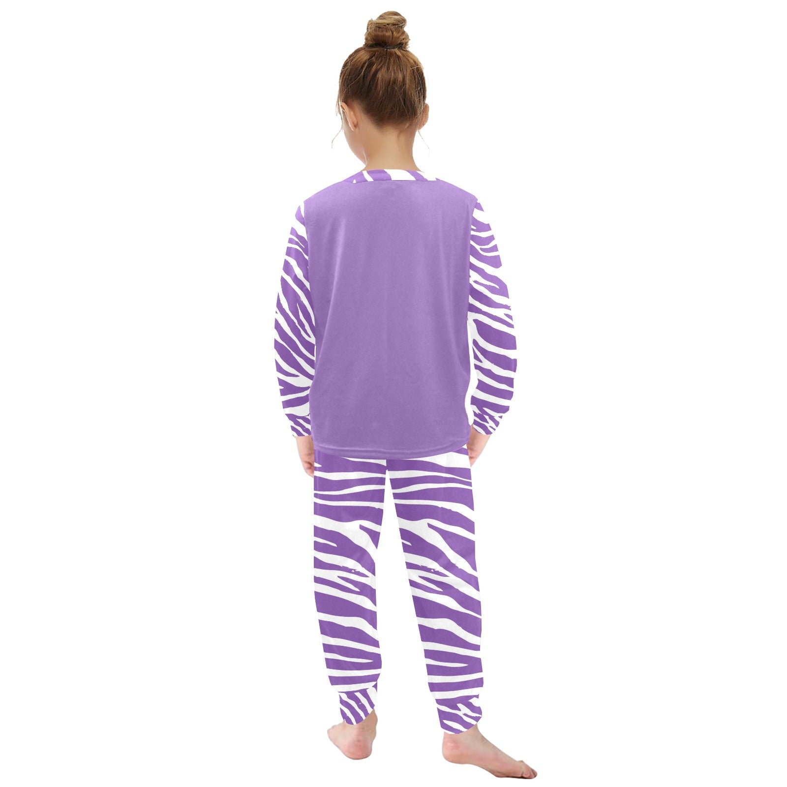 Little Girls' Animal Print Crew Neck Long Pajama Set