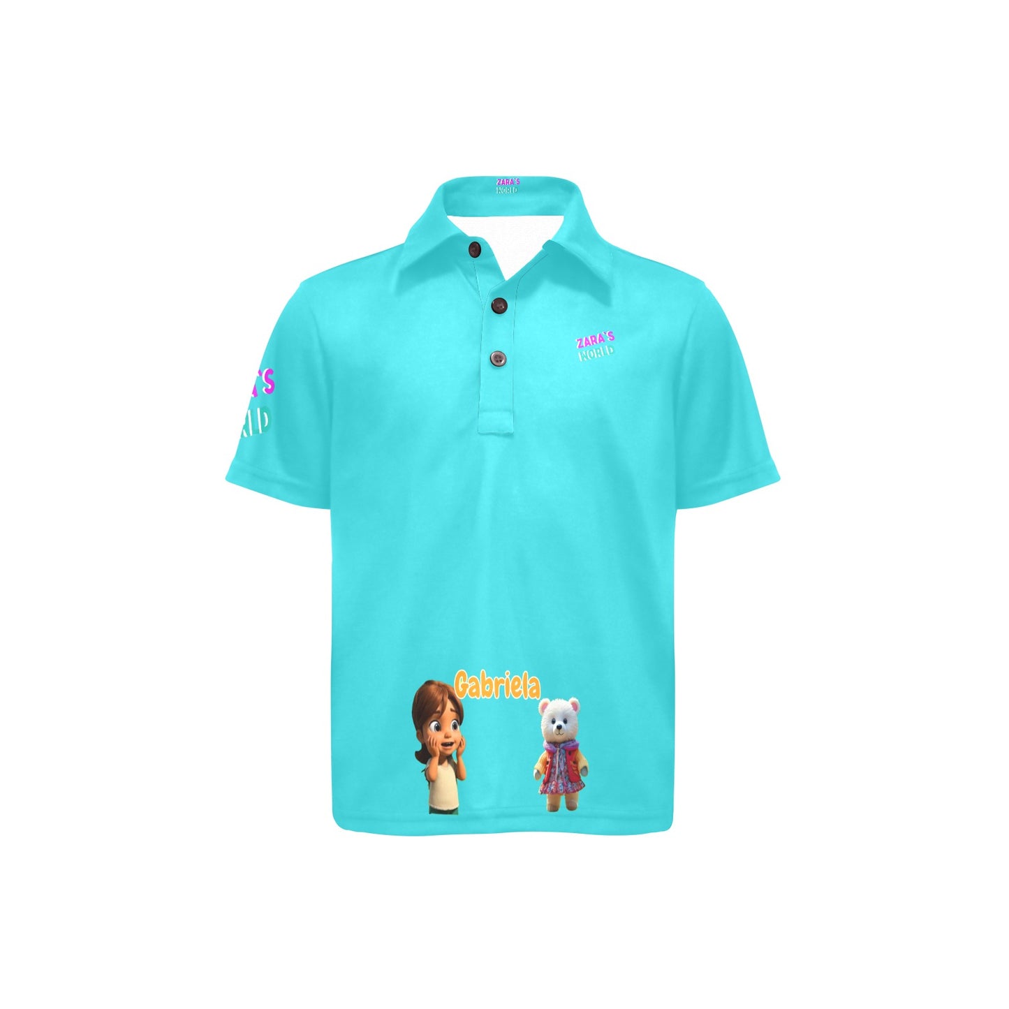 Polo para niña con estampado de avatares de Zara's World (2T-7Y)