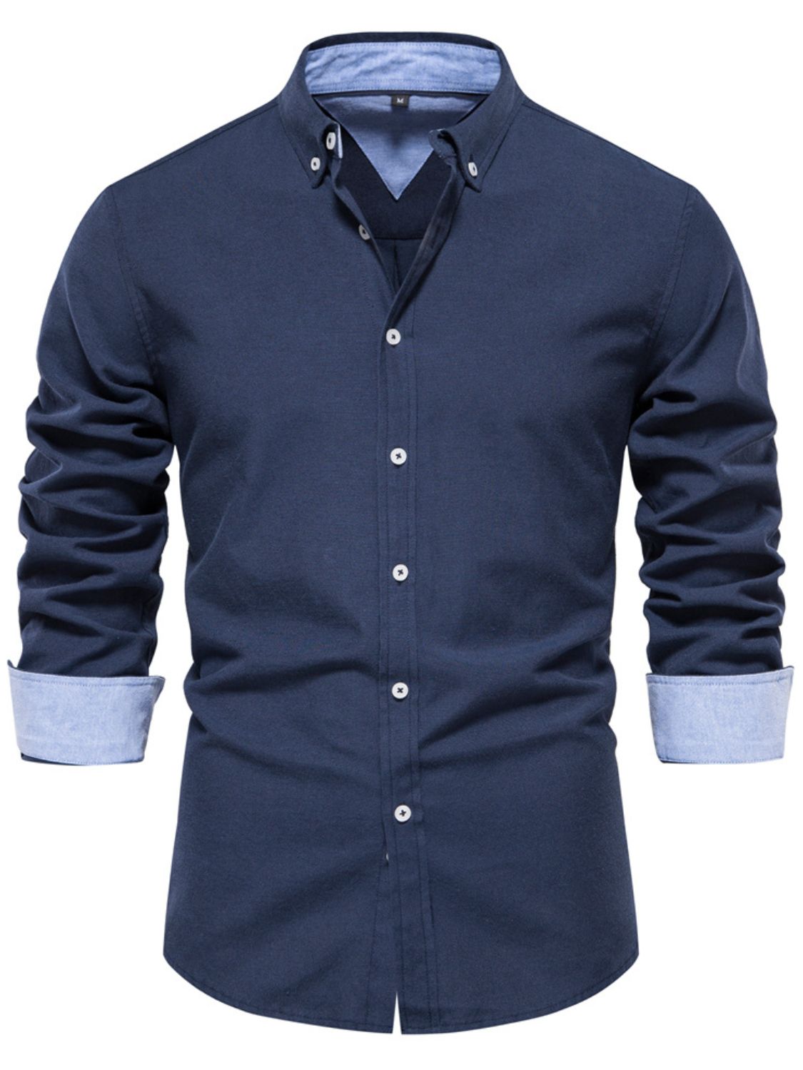 Men's Casual Button Down VNeck Collar Shirt