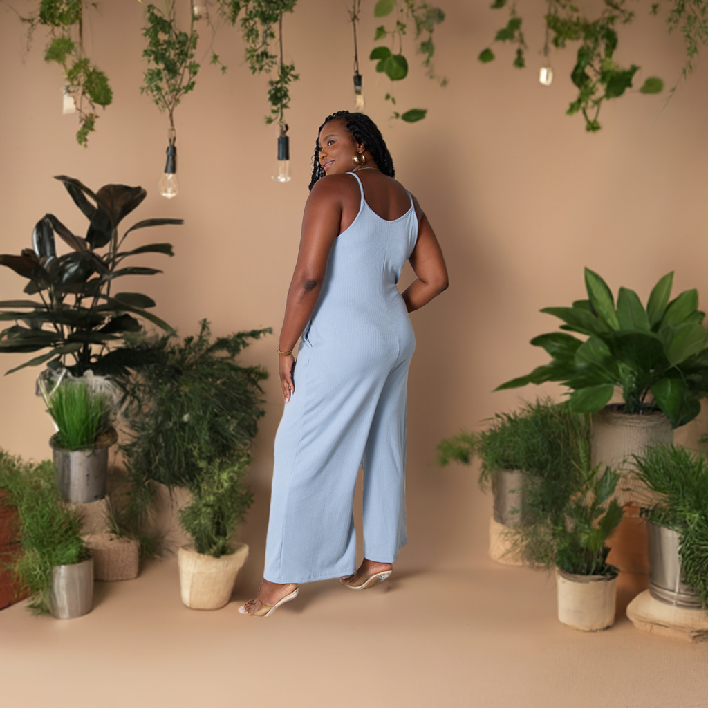 Full Size Spaghetti Strap V-Neck Jumpsuit

Effortlessly enhance your natural figure and radiate confidence with this versatile jumpsuit. Featuring a flattering V-neck and delicate spaghetti straps, it's a must-have for any fashion-forward woman, whether you're headed out for a night on the town or attending a special event. Embrace your unique style and stand out in this chic and feminine piece. Comes in colors Light Blue, Chocolate and Black.