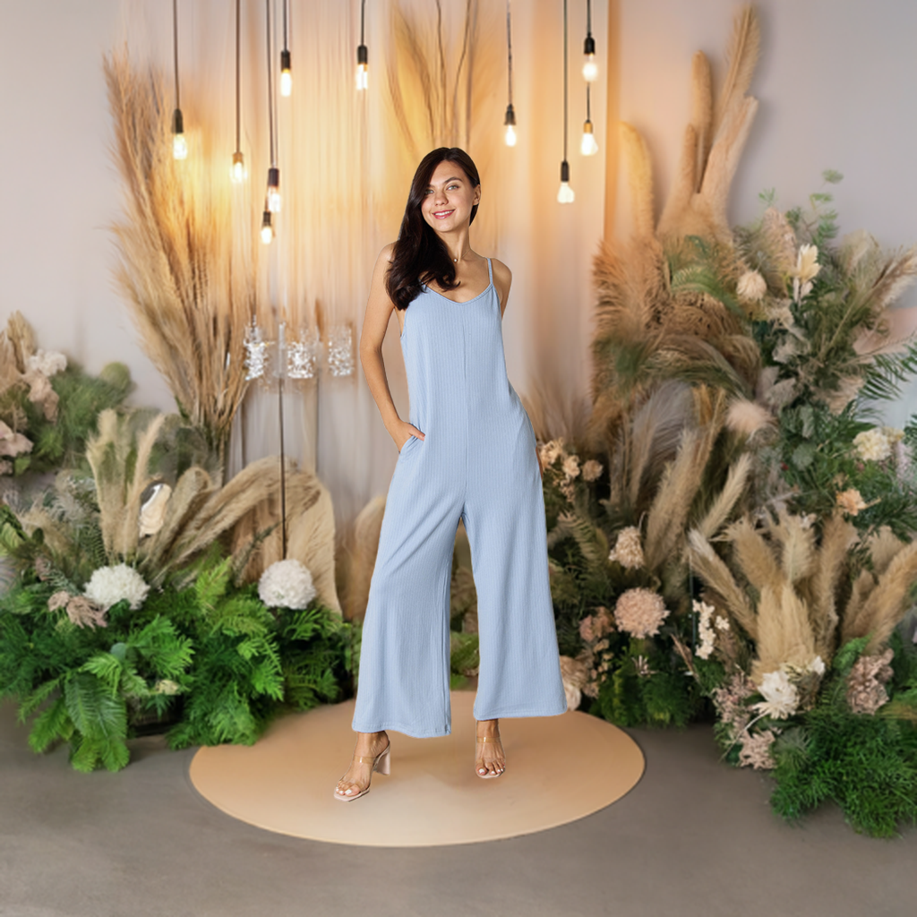 Full Size Spaghetti Strap V-Neck Jumpsuit

Effortlessly enhance your natural figure and radiate confidence with this versatile jumpsuit. Featuring a flattering V-neck and delicate spaghetti straps, it's a must-have for any fashion-forward woman, whether you're headed out for a night on the town or attending a special event. Embrace your unique style and stand out in this chic and feminine piece. Comes in colors Light Blue, Chocolate and Black.
