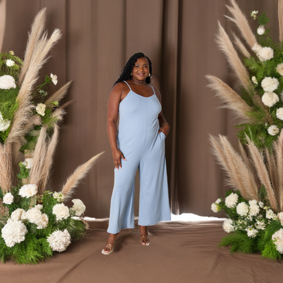 Full Size Spaghetti Strap V-Neck Jumpsuit

Effortlessly enhance your natural figure and radiate confidence with this versatile jumpsuit. Featuring a flattering V-neck and delicate spaghetti straps, it's a must-have for any fashion-forward woman, whether you're headed out for a night on the town or attending a special event. Embrace your unique style and stand out in this chic and feminine piece. Comes in colors Light Blue, Chocolate and Black.