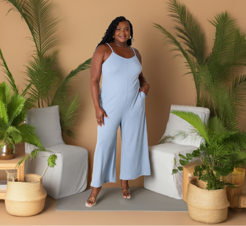 Full Size Spaghetti Strap V-Neck Jumpsuit

Effortlessly enhance your natural figure and radiate confidence with this versatile jumpsuit. Featuring a flattering V-neck and delicate spaghetti straps, it's a must-have for any fashion-forward woman, whether you're headed out for a night on the town or attending a special event. Embrace your unique style and stand out in this chic and feminine piece. Comes in colors Light Blue, Chocolate and Black.