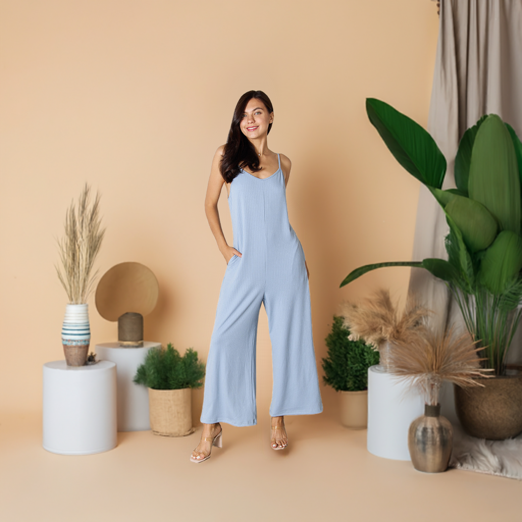 Full Size Spaghetti Strap V-Neck Jumpsuit

Effortlessly enhance your natural figure and radiate confidence with this versatile jumpsuit. Featuring a flattering V-neck and delicate spaghetti straps, it's a must-have for any fashion-forward woman, whether you're headed out for a night on the town or attending a special event. Embrace your unique style and stand out in this chic and feminine piece. Comes in colors Light Blue, Chocolate and Black.