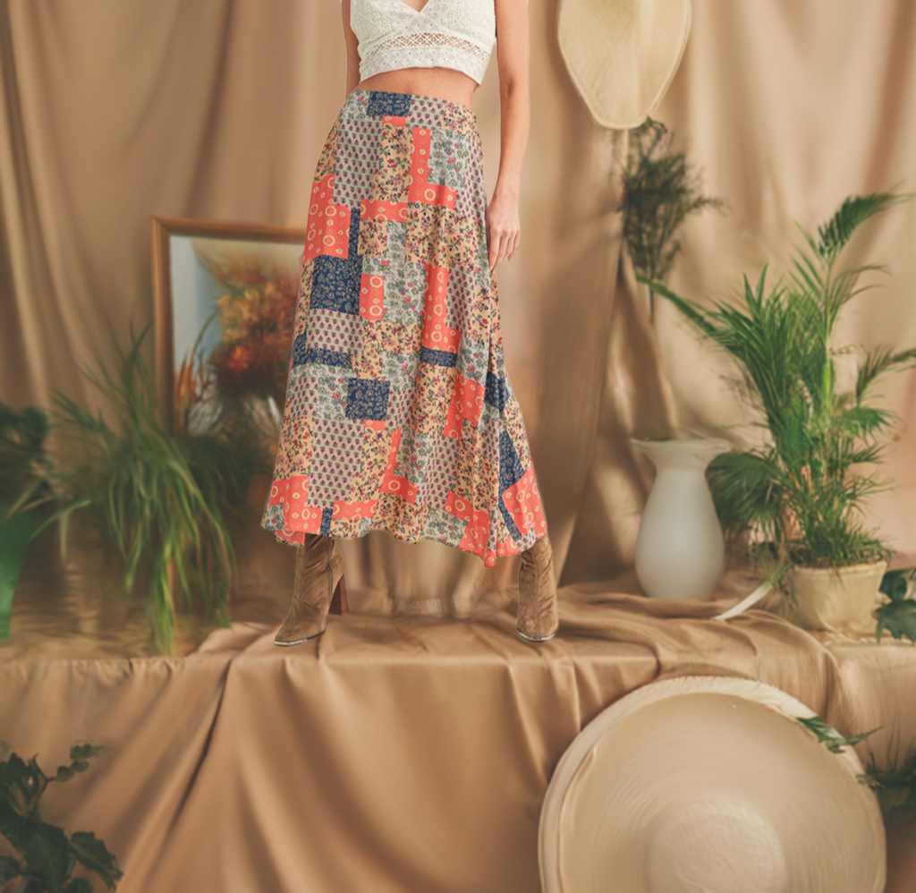 The Printed Maxi Skirt is a versatile and stylish addition to any wardrobe.