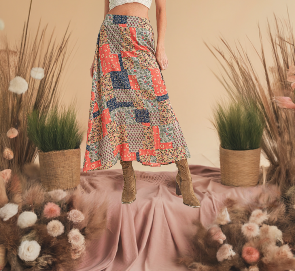 The Printed Maxi Skirt is a versatile and stylish addition to any wardrobe.