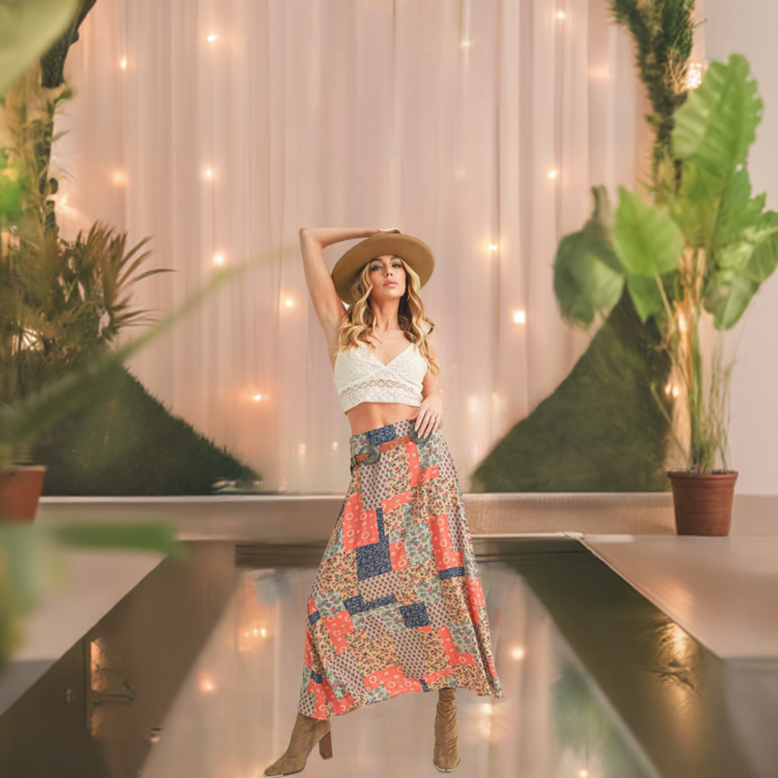 The Printed Maxi Skirt is a versatile and stylish addition to any wardrobe.